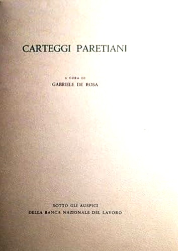 Carteggi paretiani 1892-1923.