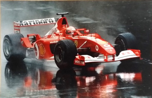 Michael Schumacher Ferrari F-2002. Test GP Monza 2002. Original Photo Paper.