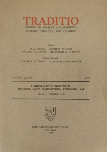 9780823200894-A check-list of incipits of medieval latin grammatical treatises: A-G.