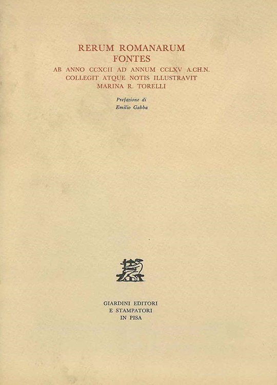 Rerum romanarum fontes ab anno CCXII ad annum CCLXV a. Ch. n.