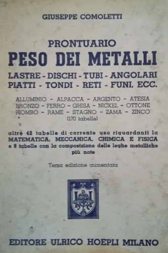 Prontuario del peso dei metalli.