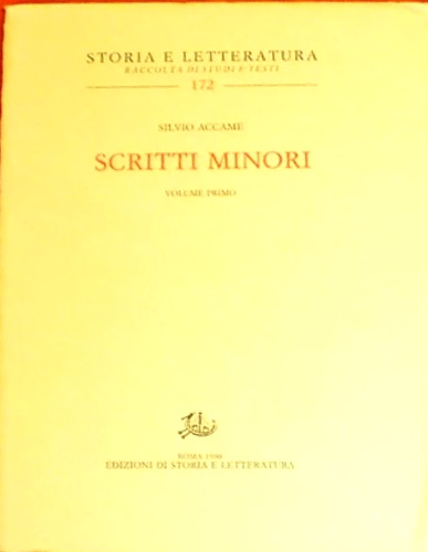 Scritti minori. Volume Primo.
