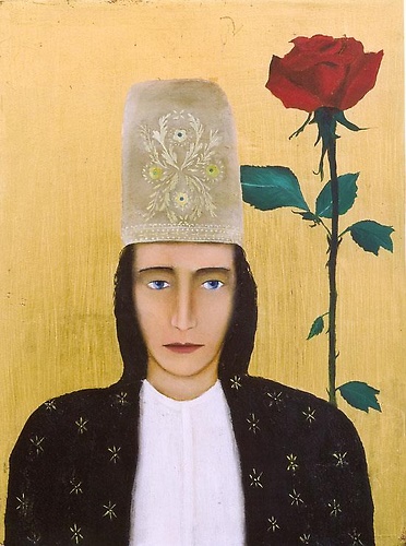 Senza titolo. Donna con una rosa.