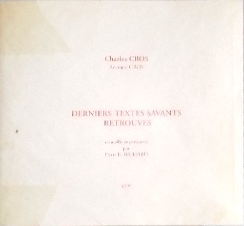 Derniers textes savants retrouves.