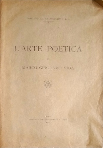 L' arte poetica di Marco Girolamo Vida.