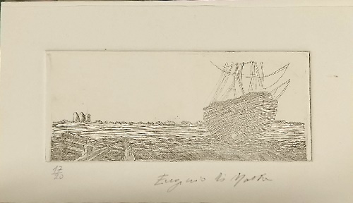 Paesaggio con veliero.