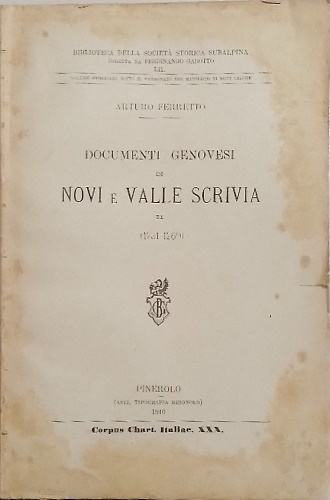 Documenti genovesi di Novi e Valle Scrivia II (1231-1260).