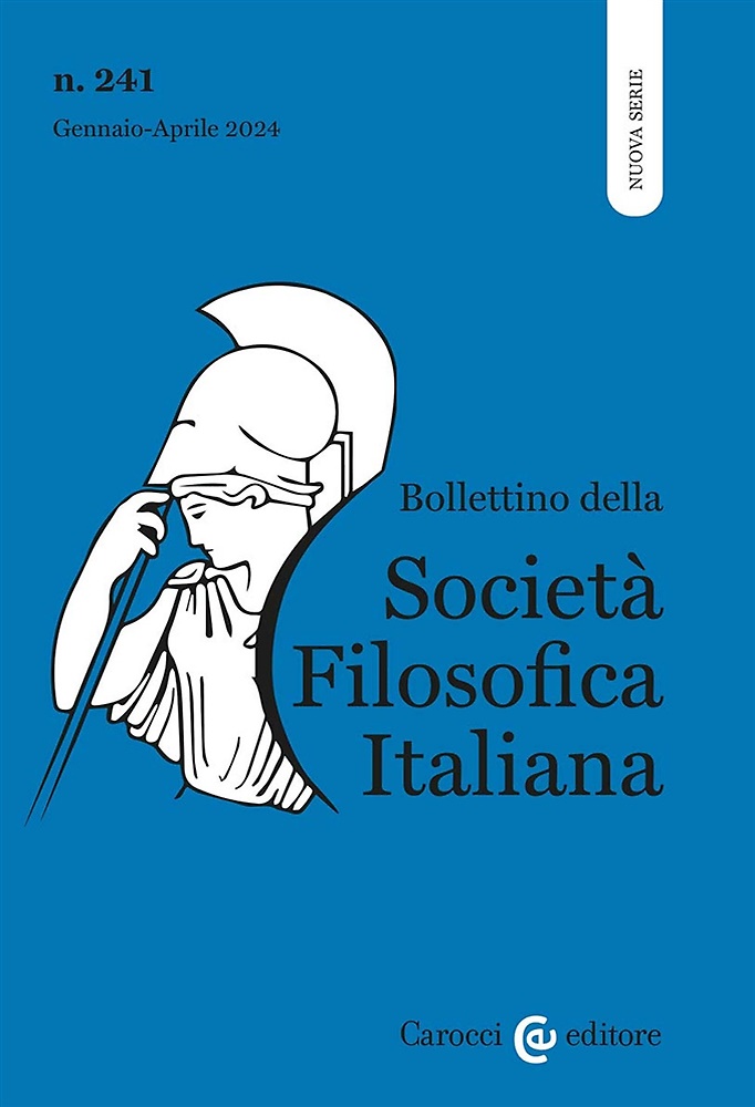 9788829024469-Bollettino della società filosofica italiana. Nuova serie (2024). Vol. 1.