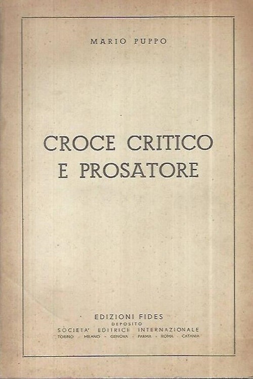 Croce critico e pensatore.