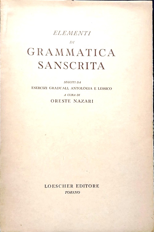 Elementi di Grammatica sanscrita.