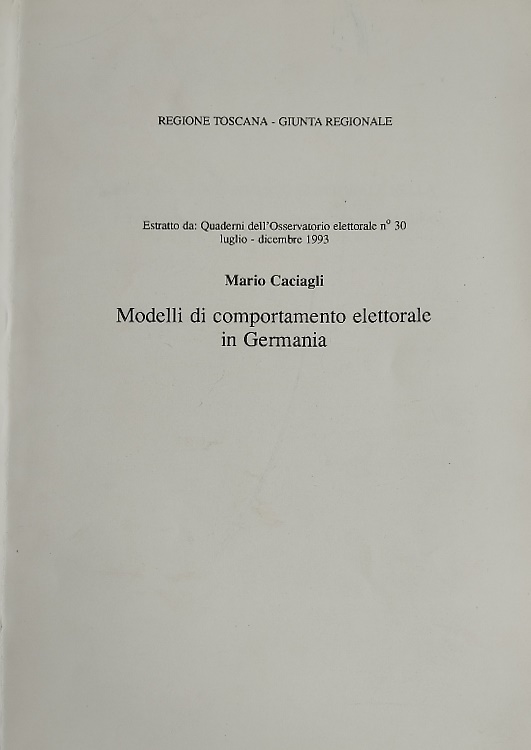 Modelli di comportamento elettorale in Germania.