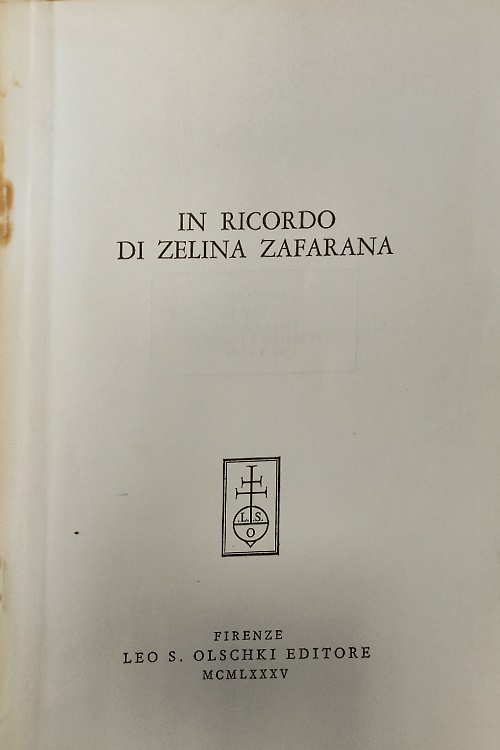In ricordo di Zelina Zafarana.