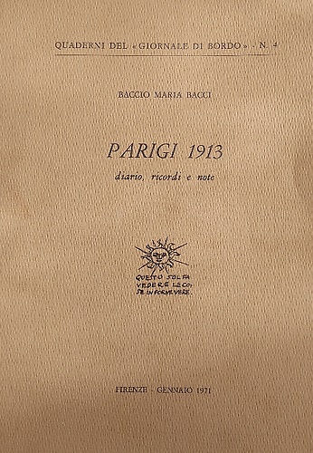 Parigi 1913. Diario, ricordi e note.