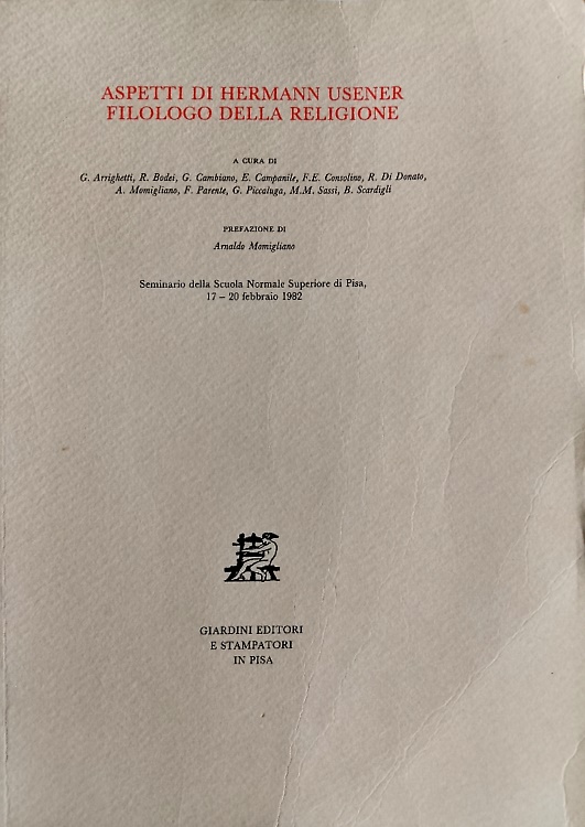 Aspetti di Hermann Unsener filologo della religione