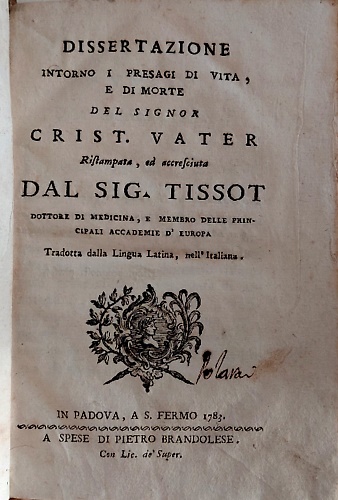 Dissertazione intorno i presagi di vita e di morte.