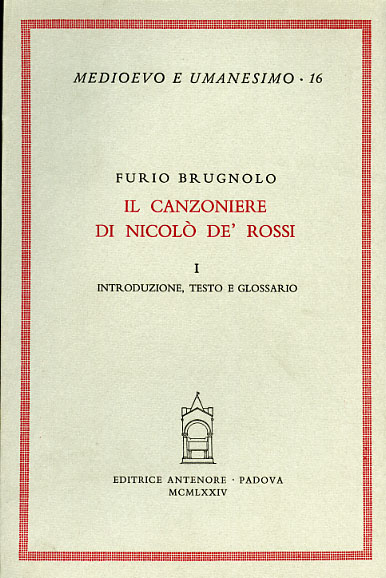 9788884550132-Il Canzoniere di Nicolò de' Rossi. Vol.I:Introduzione, testo e glossario.