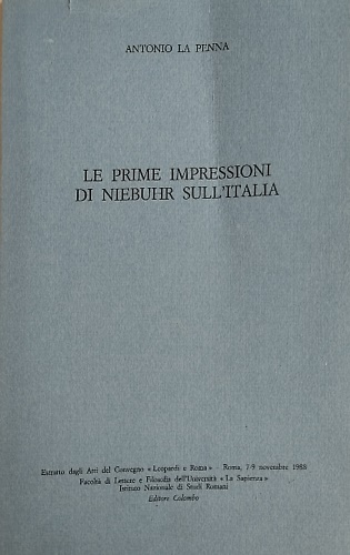 Le prime impressioni di Niebuhr sull'Italia.