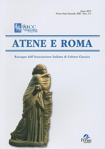 9788867607198-Atene e Roma. Nuova Serie Seconda, XIII - Fasc. 3-4, 2019.