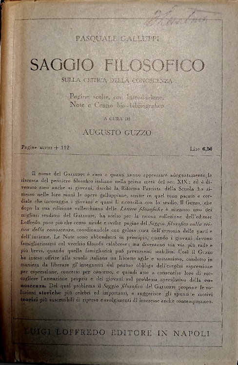 Saggio filosofico sulla critica della conoscenza,