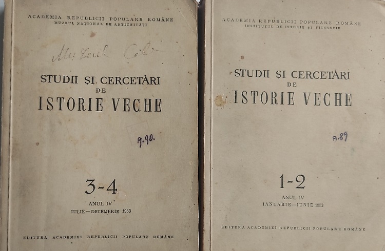 Studii si Cercetari de Istorie Veche.