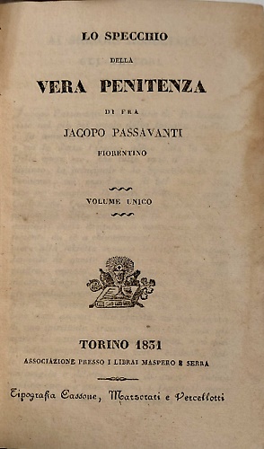 Lo specchio della vera penitenza.