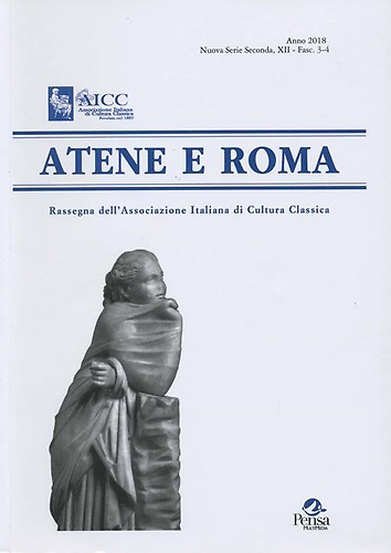 9788867606627-Atene e Roma. Nuova Serie Seconda, XII - Fasc. 3-4, 2018.