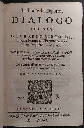 La fonte del diporto, dialogo.