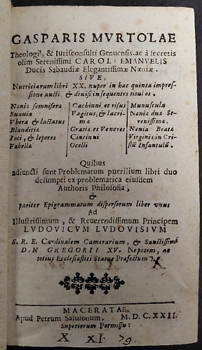 Elegantissimae neniae. Siue, Nutriciarum libri XX. nuper in hac quinta impressio