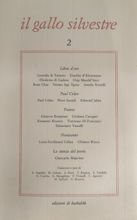 Il gallo silvestre. Numero 2.