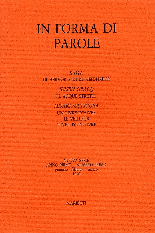 9788821173806-In forma di parole. Nuova Serie. Anno Primo. Numero Primo.