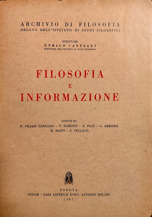 Filosofia e informazione.