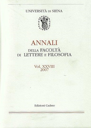 9798879233774-Annali della Facoltà di Lettere e Filosofia dell'Università di Siena, Volume XXV