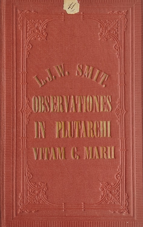 Specimen litterarium inaugurale, continens Observationes in Plutarchi Vitam C. M