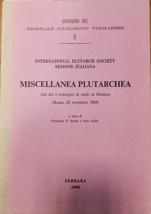 Miscellanea Plutarchea.