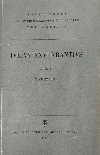 Iulii Exuperantii Opusculum.