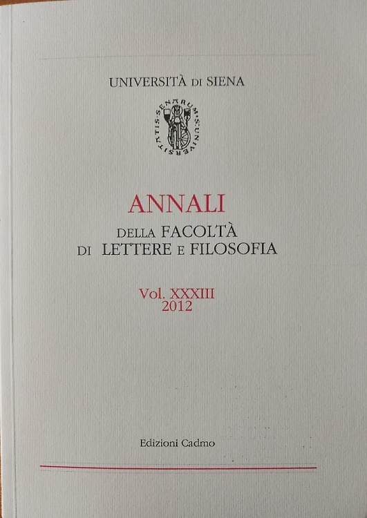 9788879234221-Annali della Facoltà di Lettere e Filosofia dell'Università di Siena, Volume XXX