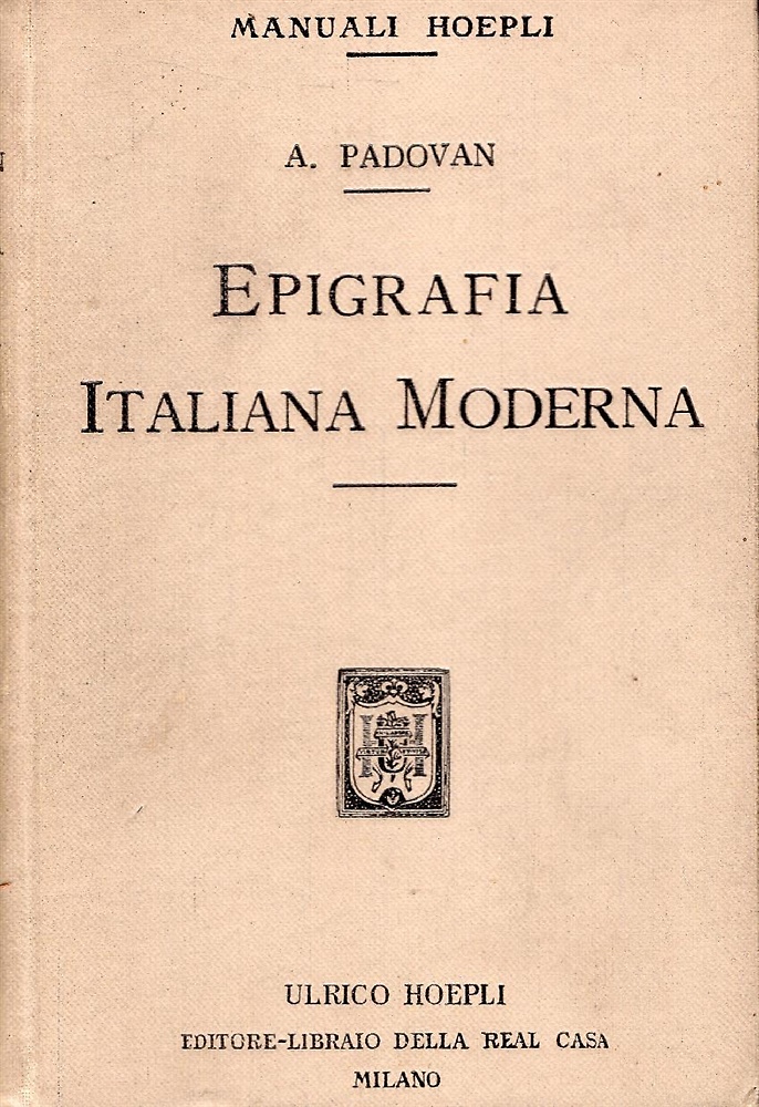 Epigrafia Italiana Moderna.