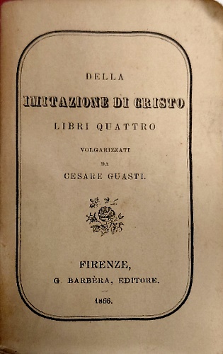 Della imitazione di Cristo.