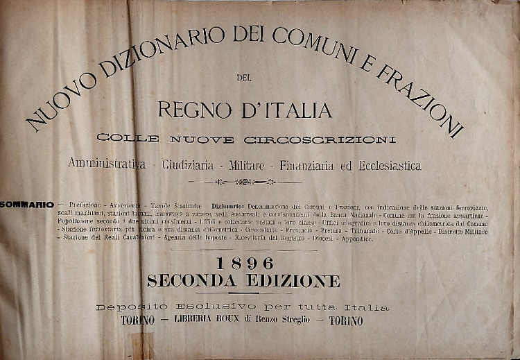 Nuovo dizionario dei comuni e frazioni del Regno d'Italia colle nuove circoscriz