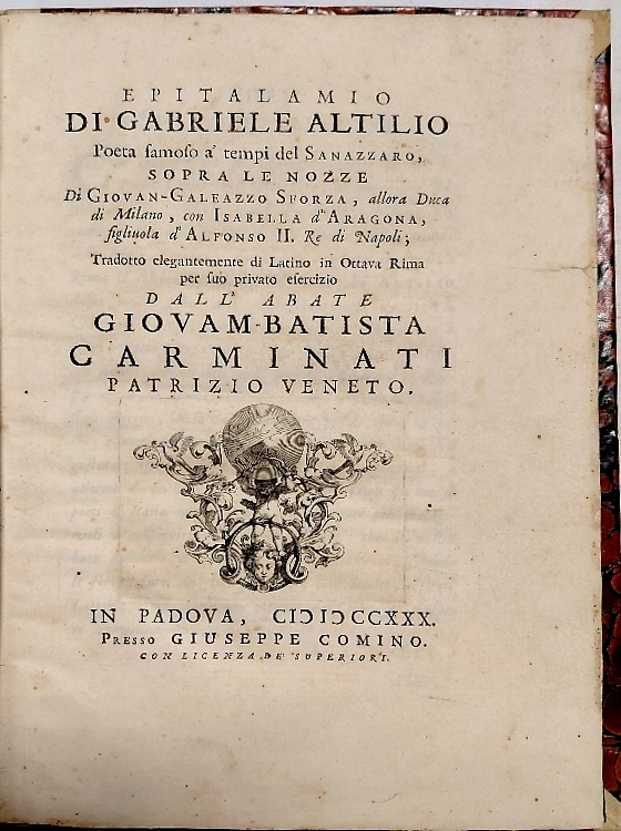 Epitalamio sopra le nozze di Giovan-Galeazzo Sforza, Duca di Milano, con Isabell