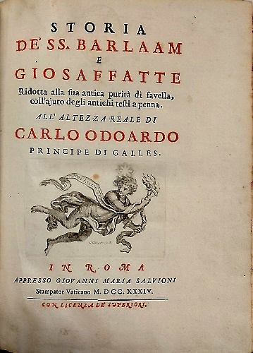 Storia de' ss. Barlaam e Giosaffatte ridotta alla sua antica purità di favella,
