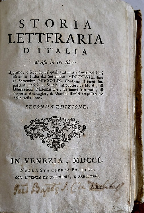 Storia letteraria d' Italia.