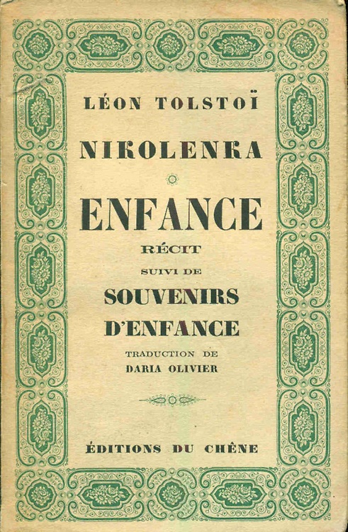 Nikolenka. Enfance Récit suivi de Souvenirs d'Enfance.