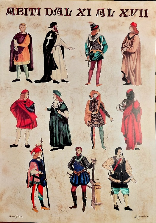Abiti dal XI al XVII secolo maschili.