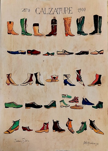 Calzature 1870-1900. Scarpe.