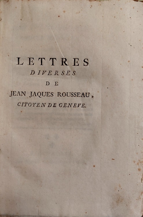 Lettres diverses de Jean-Jacques Rousseau, Citoyen de Genève. [lettre] à Christo