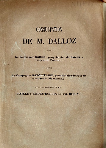Consultation de M.Dalloz.