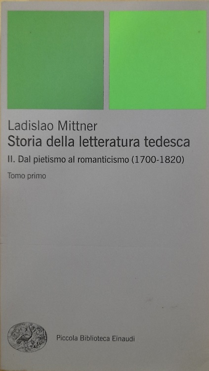 Storia della letteratura tedesca. Vol.II: tomo I.