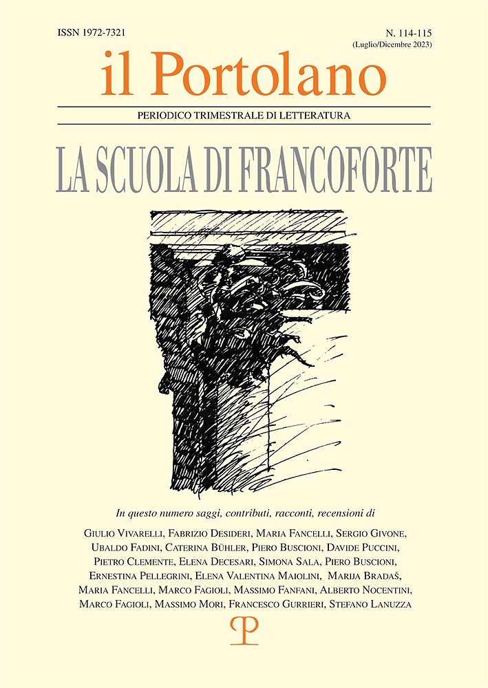 9788859623922-Il portolano (2023). Vol. 114-115. Numero Monografico: La scuola di Francoforte.