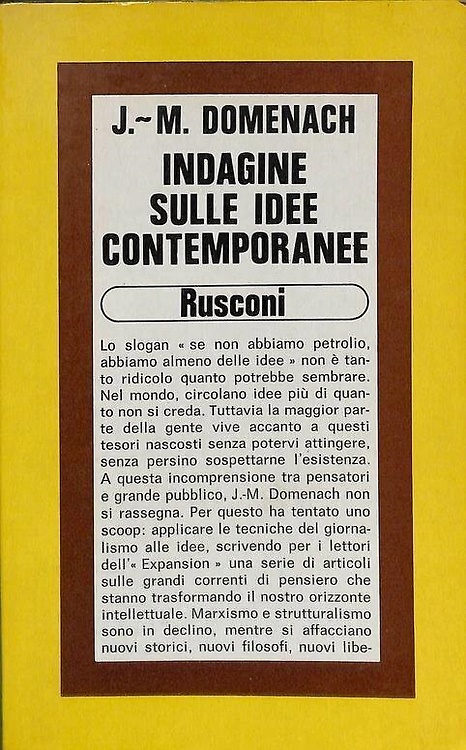 Indagine sulle idee contemporanee.